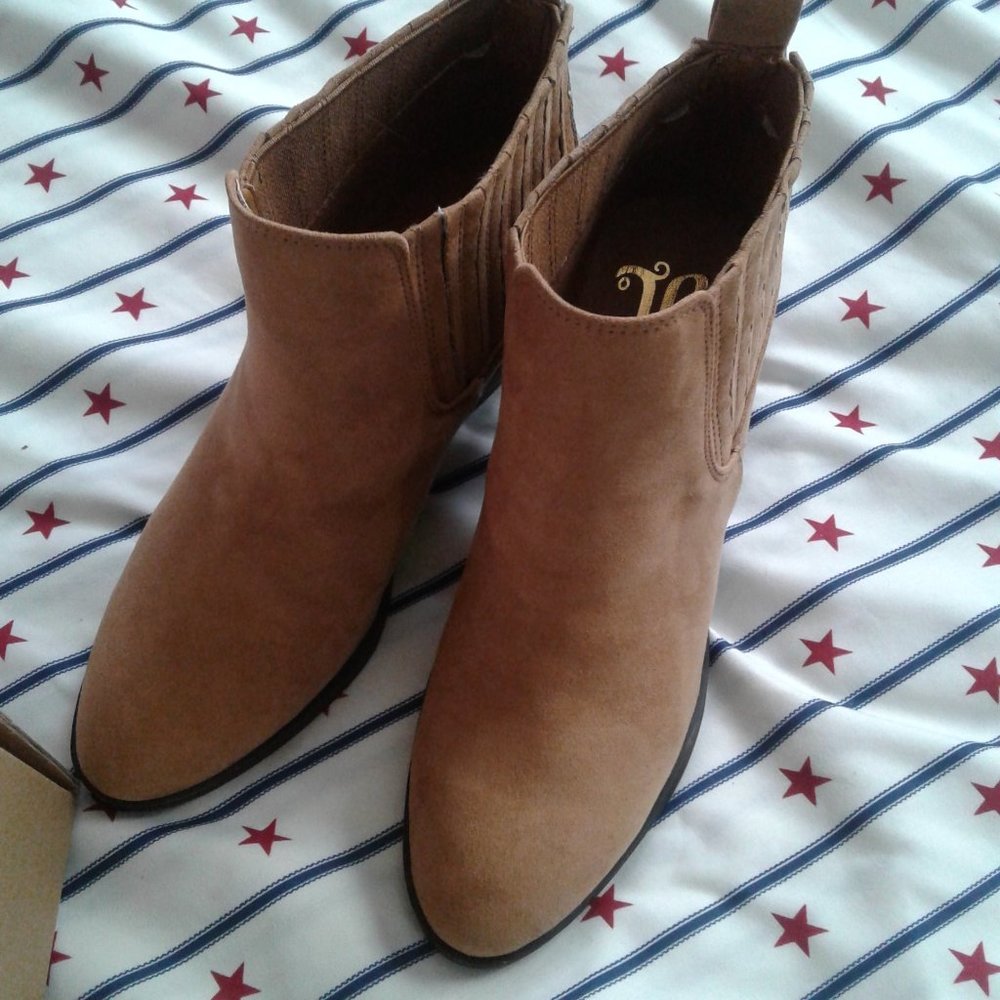 Journee Collection Light Brown Suede Ankle Boot